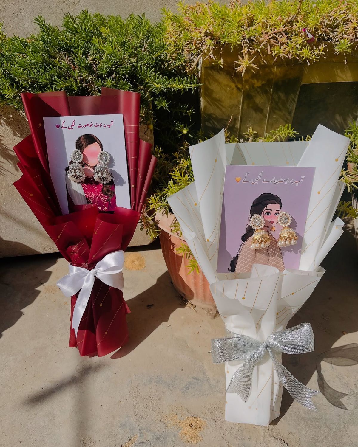 Greeting Card Bouquet with Dolls for Kids