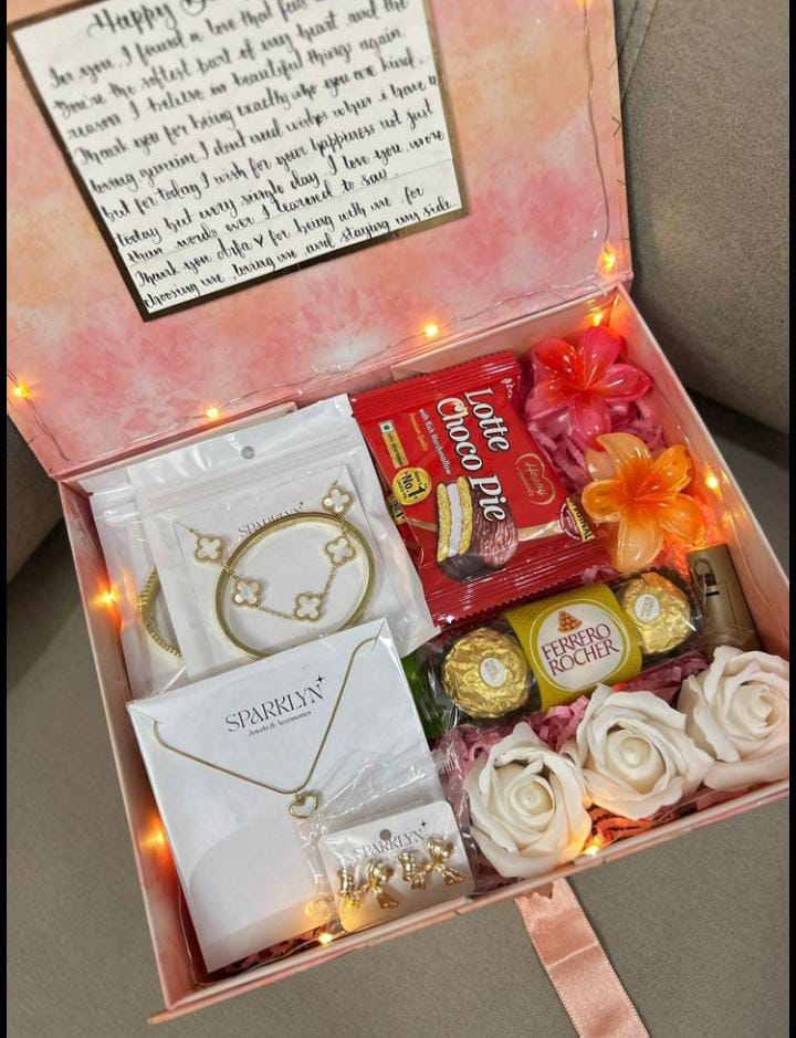 Birthday Gift Box with Stainless Jewellery & Ferrero Rocher