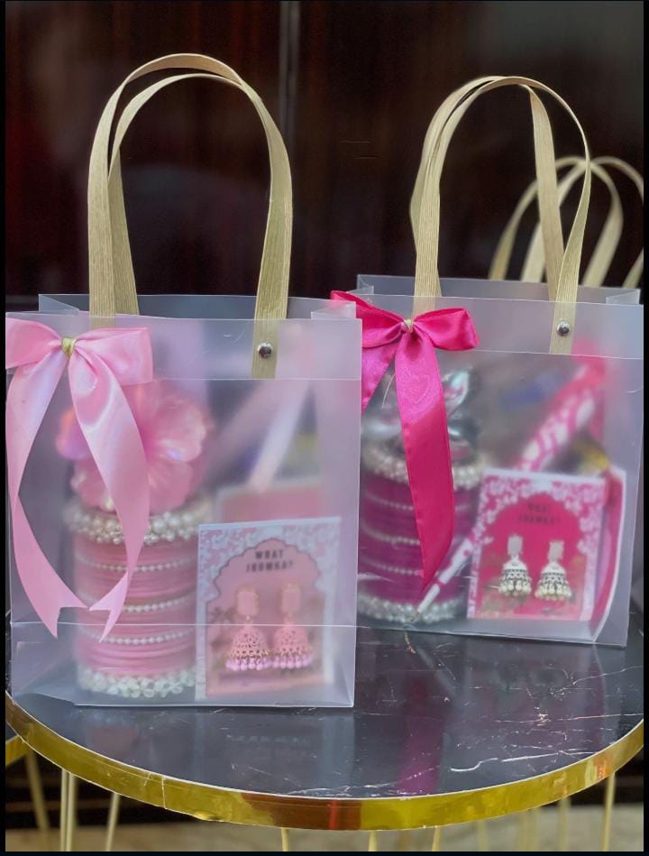 Luxury Transparent Gift Bag with Bangles & Earrings